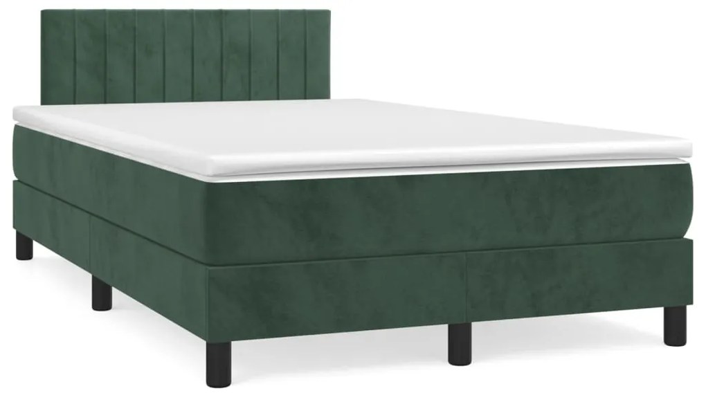 ΚΡΕΒΑΤΙ BOXSPRING ΜΕ ΣΤΡΩΜΑ ΣΚΟΥΡΟ ΠΡΑΣΙΝΟ 120X200ΕΚ. ΒΕΛΟΥΔΙΝΟ 3141416