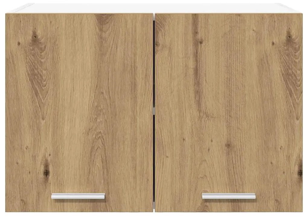 vidaXL Κρεμαστό ντουλάπι με πόρτα 2 pcs Χειροποίητη Δρυς και Λευκό