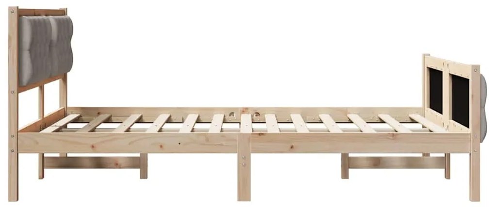 vidaXL Σκελετός Κρεβατιού Taupe 140 x 200 cm Στερεά ξυλεία πεύκου