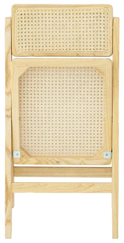 Καρέκλα Yoko πτυσσόμενη μπεζ pvc rattan-φυσικό πόδι 45x54x81 εκ.