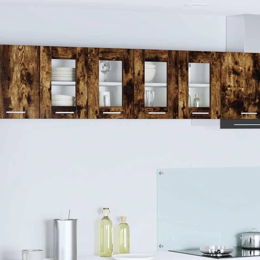 vidaXL Κρεμαστό ντουλάπι Riga 2 pcs Καπνιστό Δρύς 60 x 31 x 40 εκ