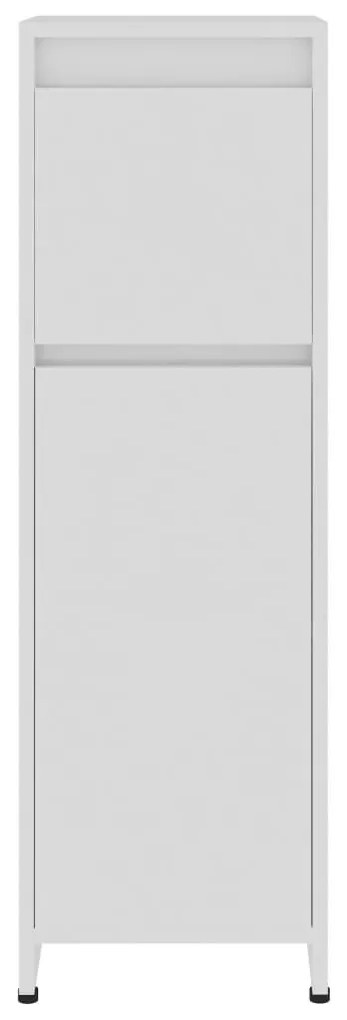Στήλη Μπάνιου Γυαλιστερό Λευκό 30 x 30 x 95 εκ. από Επεξ. Ξύλο - Λευκό