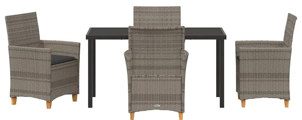 vidaXL Σέτ φαγητού για κήπο 5 pcs Γκρι συνθετικό ρατάν