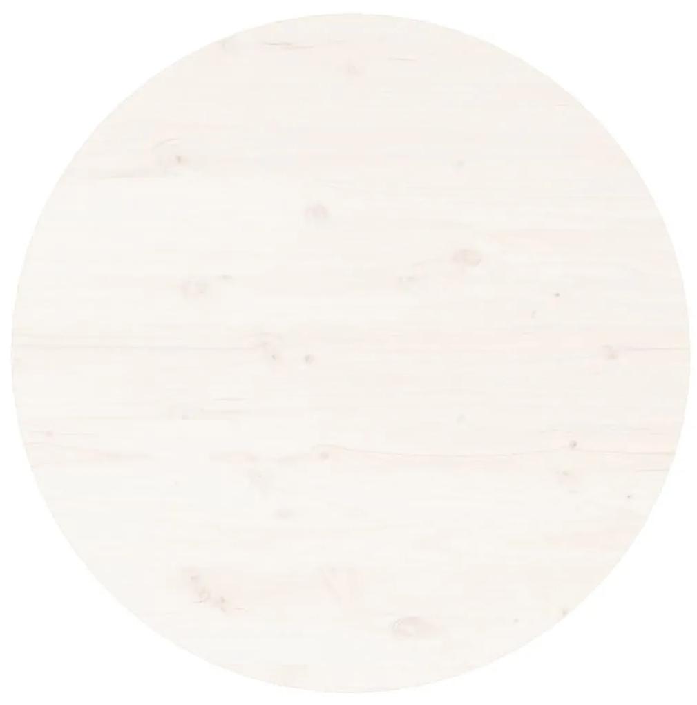 Τραπεζάκι Σαλονιού Λευκό Ø 55 x 45 εκ. από Μασίφ Ξύλο Πεύκου - Λευκό