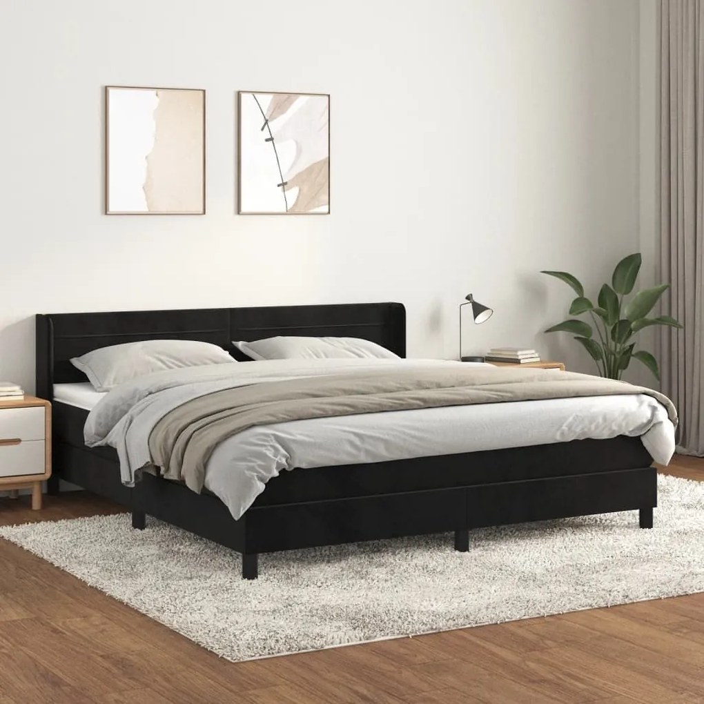 ΚΡΕΒΑΤΙ BOXSPRING ΜΕ ΣΤΡΩΜΑ ΜΑΥΡΟ 180X200 ΕΚ. ΒΕΛΟΥΔΙΝΟ 3131035