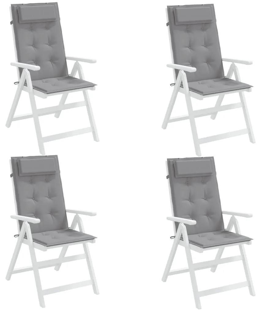 vidaXL Μαξιλάρια Καρέκλας με Πλάτη 4 τεμ. Γκρι από Ύφασμα Oxford