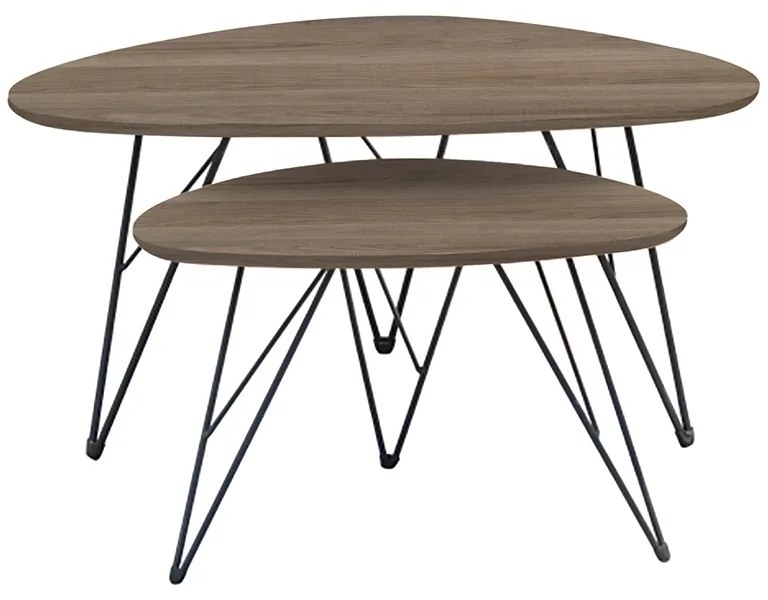 NANCY ΚΑΡΥΔΙ MDF ΣΕΤ 2 ΤΡΑΠΕΖΑΚΙΑ 90X60X45-60X40X39εκ. ZITA PLUS 90X60X45/60X40X39εκ.