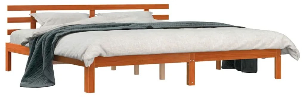vidaXL Σκελετός Κρεβατιού Καφέ κεριού 200 x 200 cm Μασίφ ξύλο πεύκου