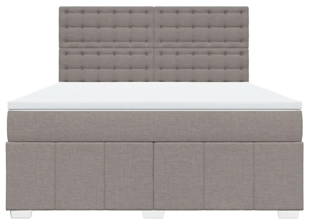 vidaXL Κρεβάτι Boxspring με Στρώμα Taupe 180x200 εκ. Υφασμάτινο