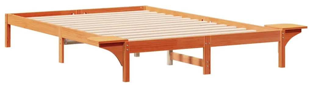 vidaXL Κρεβατοκάμαρα με Πλαϊνά Τραπέζια Κερωτό καφέ 140 x 220 cm