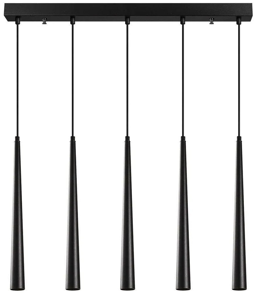Φωτιστικό Οροφής - Ράγα Ugur 892OPV1602 78x5x135cm 5xLed 3W 2700K Black Opviq