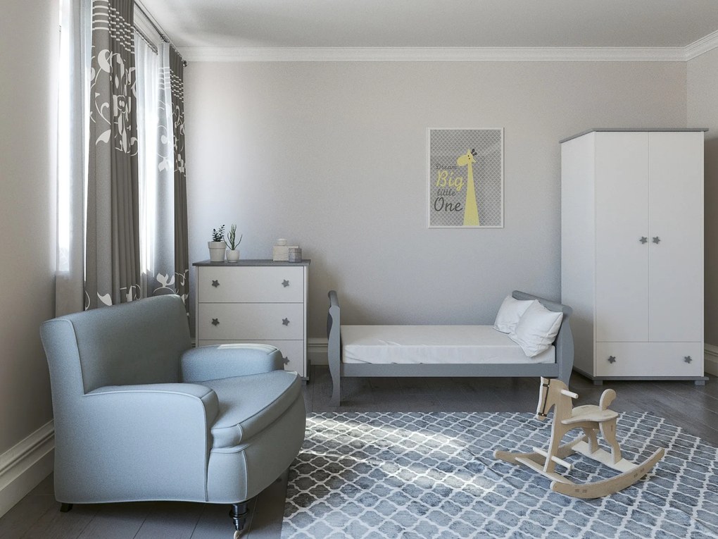 Βρεφικό προεφηβικό Κρεβάτι Elegant Grey  70x140cm  BC10011 BabyCute