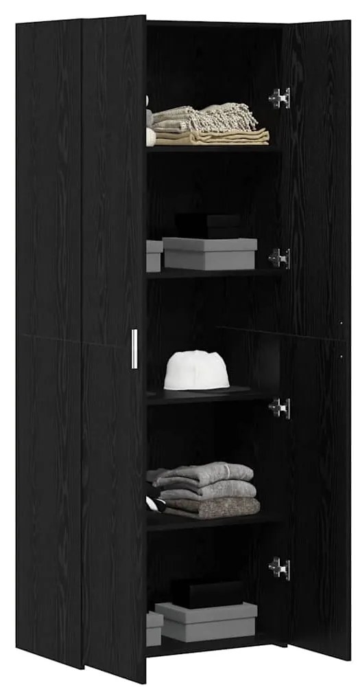 vidaXL Highboard Μαύρη δρυς 70 x 42.5 x 185 εκ Επεξεργασμένο ξύλο