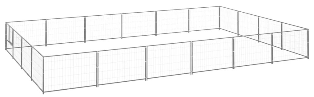 vidaXL Σπιτάκι Σκύλου Ασημί 24 μ² Ατσάλινο