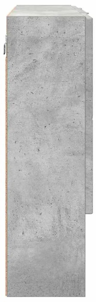 vidaXL Ντουλάπα Καθρέφτη Επιτοίχιο Σκυρόδεμα Γκρι 80 x 17 x 55 εκ