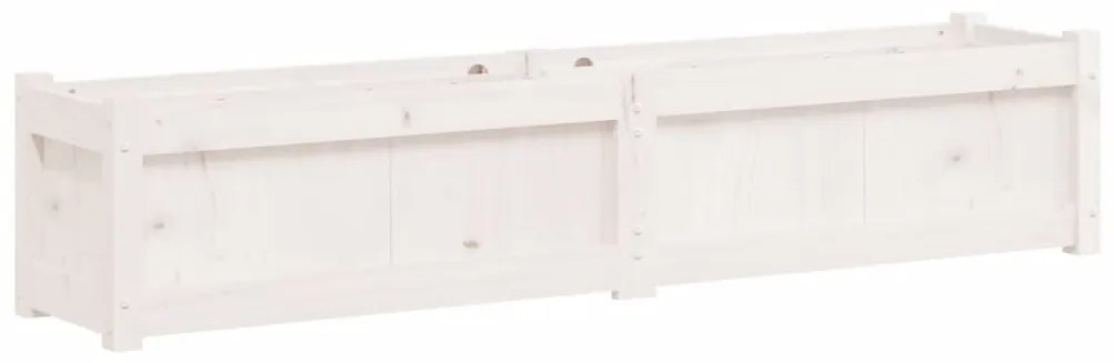 vidaXL Ζαρντινιέρα Λευκή 150 x 31 x 31 εκ. από Μασίφ Ξύλο Πεύκου