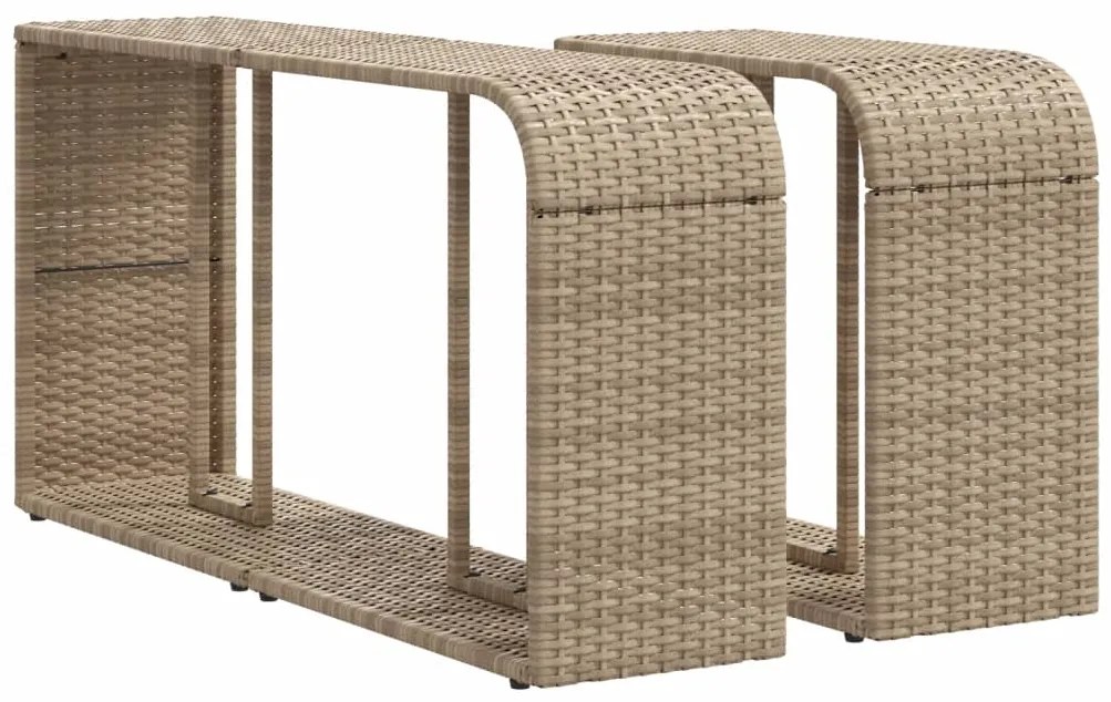 vidaXL Σετ Καναπέ Κήπου 10 τεμ. Μπεζ Συνθετικό Ρατάν με Μαξιλάρια