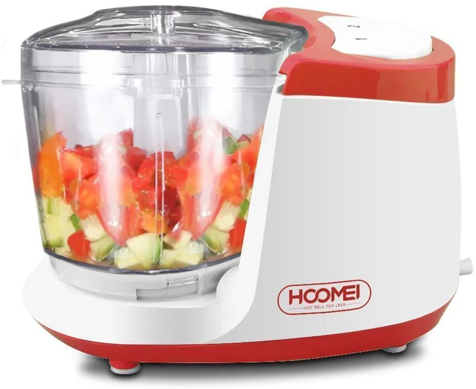 Hoomei HM-6270R Πολυκόπτης Multi 250W με Δοχείο 400ml σε Κόκκινο Χρώμα