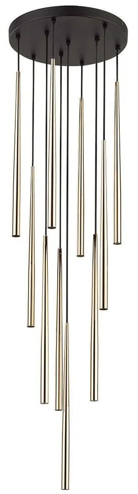 Φωτιστικό Οροφής Piano 10118 35x140cm 10xG9 8W Black-Gold TK Lighting