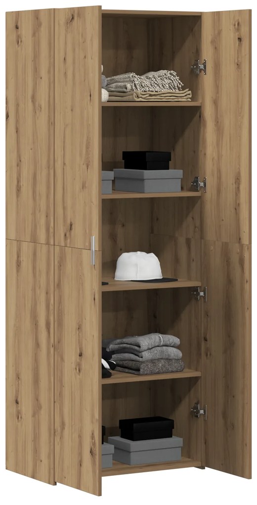 vidaXL Ψηλός μπουφές Artisan Oak 70x42.5x185 εκ. Μηχανικά επεξεργασμένο ξύλο