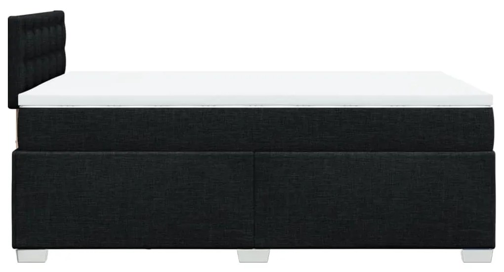 vidaXL Κρεβάτι Boxspring με Στρώμα Μαύρο 120x190 εκ. Υφασμάτινο