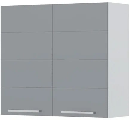 Ντουλάπι κρεμαστό Hudson V7-80-2K-Λευκό - Γκρι - 80.00Χ32.00Χ72.00cm