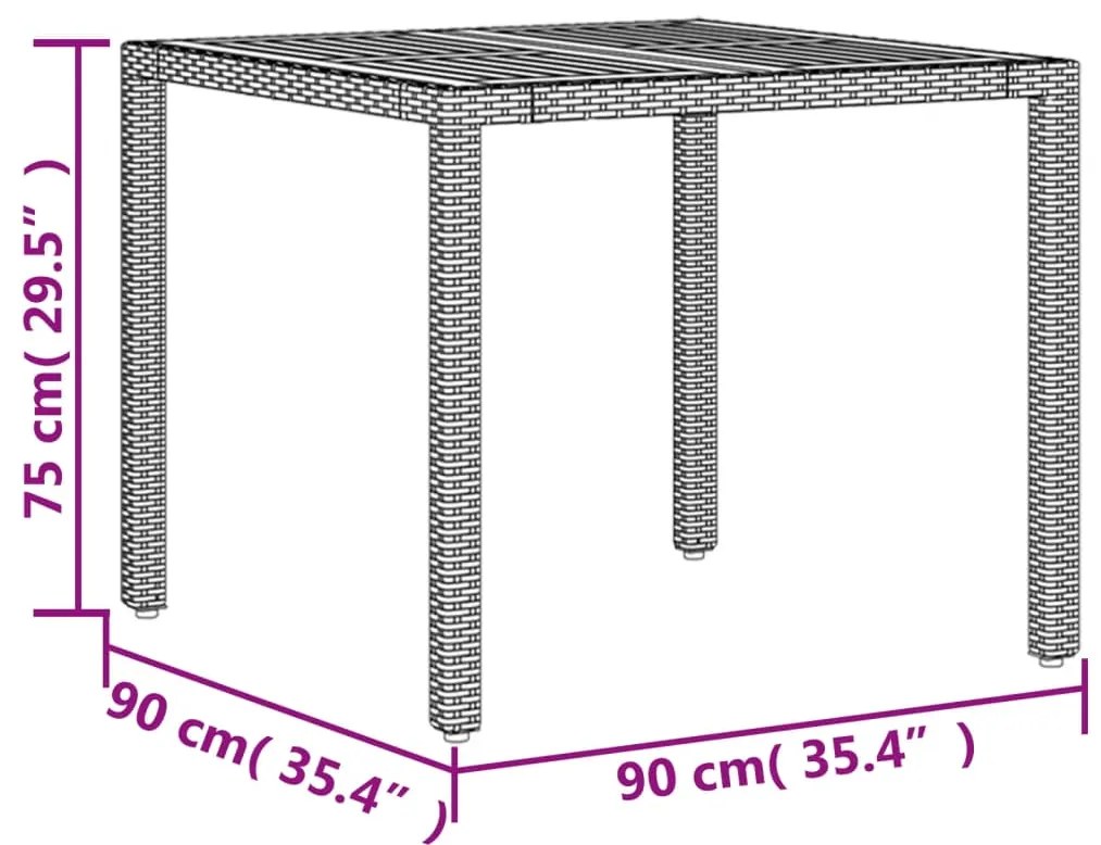 ΤΡΑΠΕΖΙ ΚΗΠΟΥ ΕΠΙΦΑΝΕΙΑ ΑΚΑΚΙΑΣ ΜΑΥΡΟ 90X90X75 ΕΚ ΣΥΝΘ. ΡΑΤΑΝ 365529