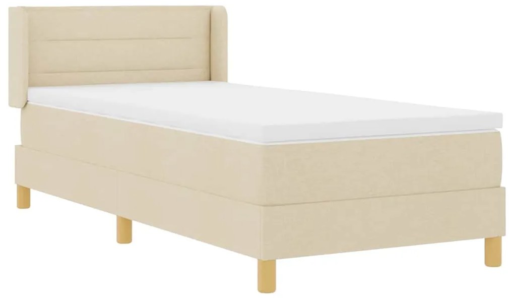 vidaXL Κρεβάτι με Ελατήρια με στρώμα Κρεμ 90 x 200 cm ύφασμα