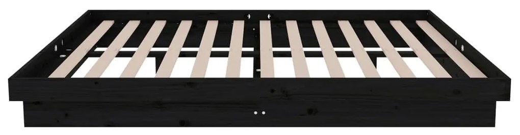 vidaXL Πλαίσιο Κρεβατιού Μαύρο 140 x 190 εκ. από Μασίφ Ξύλο