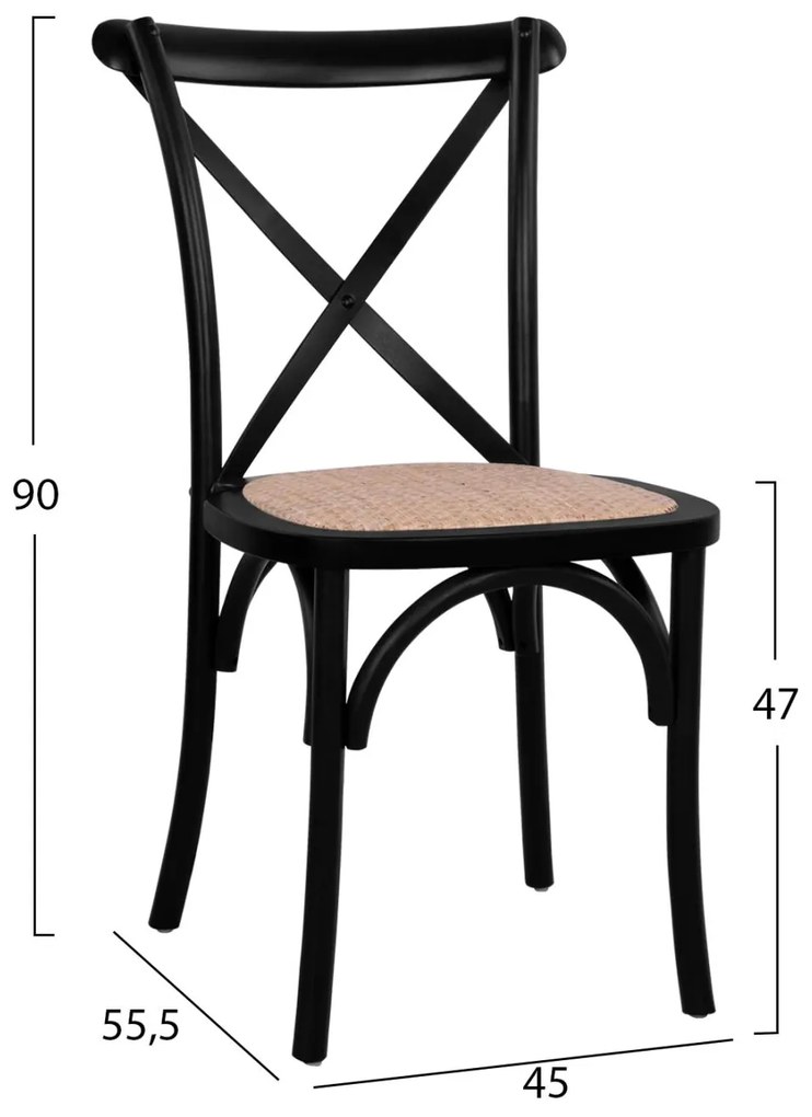 Καρέκλα OWEN Στοιβαζόμενη Ξύλινη Οξιά Μαύρο 45x55,5x90Yεκ. 45x55.5x90 εκ.