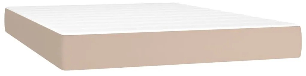 Κρεβάτι Boxspring με Στρώμα Καπουτσίνο 140x200εκ.από Συνθ.Δέρμα - Καφέ