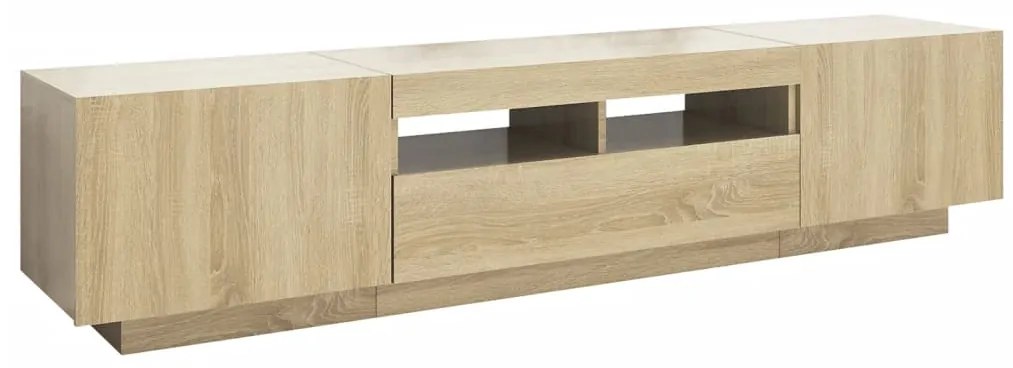vidaXL Έπιπλο Τηλεόρασης με LED Sonoma Δρυς 180 x 35 x 40 εκ.