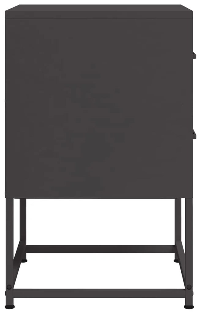 vidaXL Κομοδίνο Μαύρο 36 x 39 x 60,5 εκ. Ατσάλινο