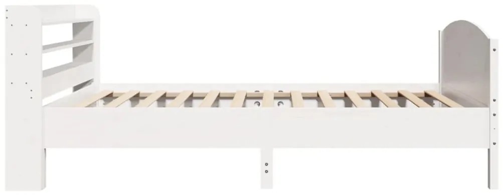 vidaXL Σκελετός Κρεβατιού Χωρίς Στρώμα Λευκό 100x200 εκ. Μασίφ Πεύκο