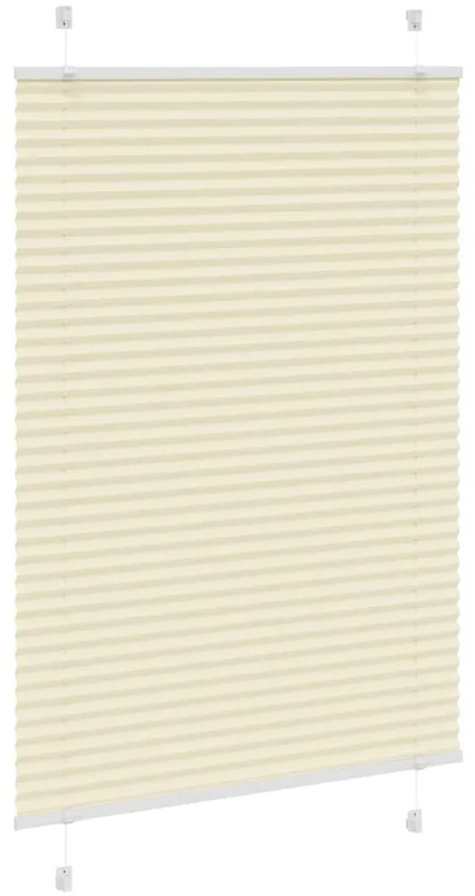 vidaXL Πλισέ περσίδα Κρέμα 85x100 cm Πλάτος υφάσματος 84,4 cm
