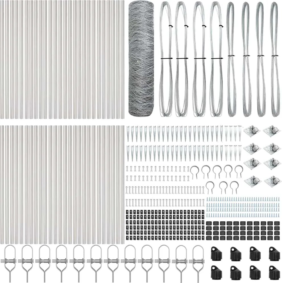 vidaXL Στύλος Περιφράξεων Ασημί