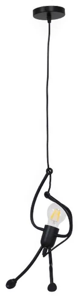 Φωτιστικό Οροφής Little Man 01652 1xΕ27 Φ20x40cm Black GloboStar