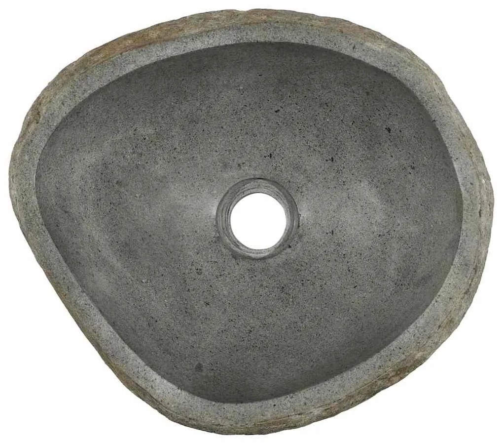 vidaXL Λεκάνη Ανοιχτό γκρι (38-45) x (30-35) x 15 εκ. Πέτρα Ποταμού