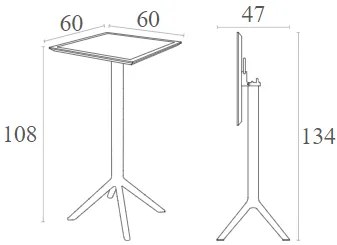 SKY BLACK BAR 60Χ60Χ108ΕΚ.ΠΤΥΣ/ΝΟ ΤΡΑΠ. ΠΟΛ/ΝΙΟΥ