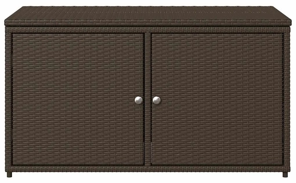 vidaXL Ντουλάπι Αποθήκευσης Κήπου Καφέ 110x55x60,5 εκ. Συνθετικό Ρατάν