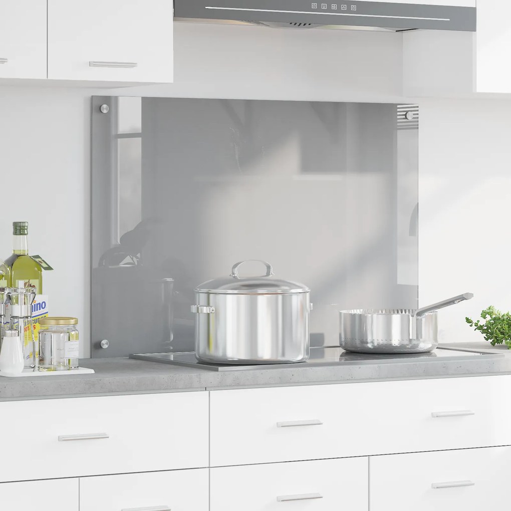 vidaXL Φωτιστικό Κουζίνας Ανοιχτό Γκρι 90x60x0,6 εκ. Σκληρυμένο Γυαλί