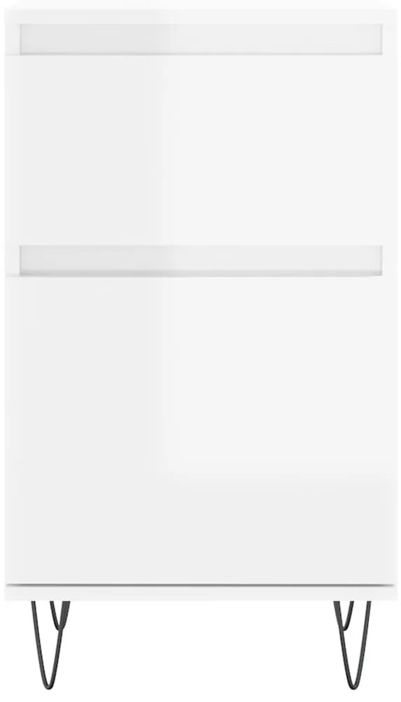 vidaXL Ντουλάπια 2 τεμ. Γυαλιστ. Λευκό 40x35x70 εκ. από Επεξεργ. Ξύλο