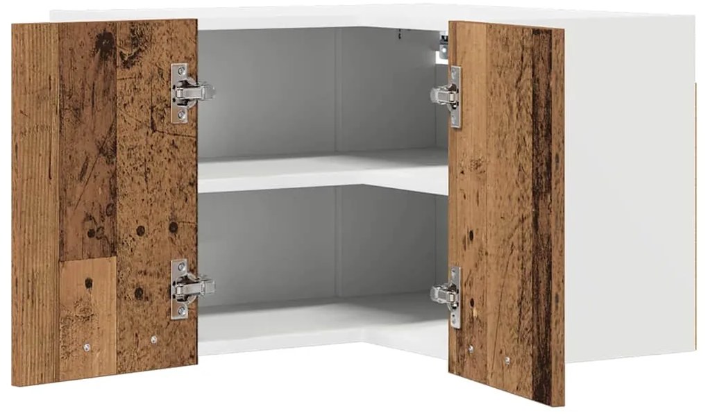 vidaXL Κρεμαστό ντουλάπι Παλαιό Ξύλο και Λευκό 57 x 57 x 40 εκ.