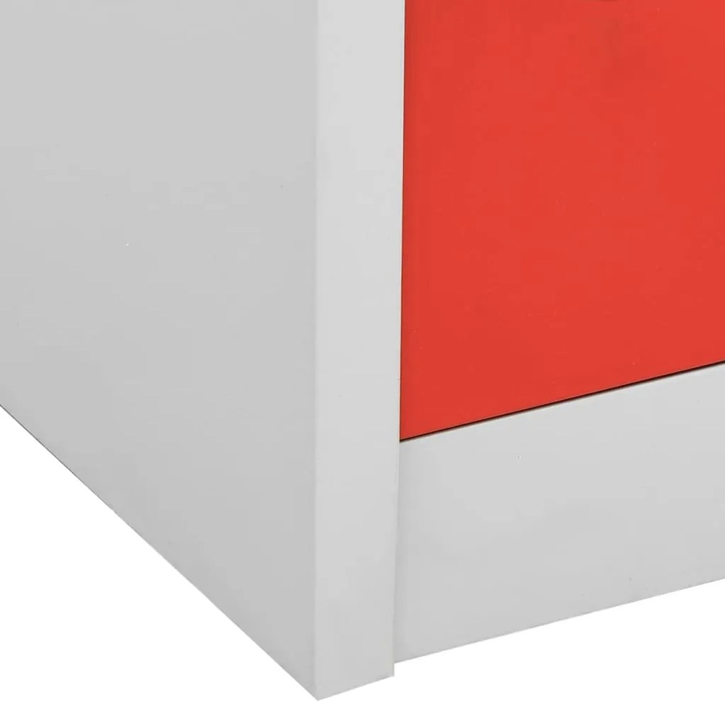 vidaXL Φοριαμοί 5 τεμ. Ανοιχτό Γκρι/Κόκκινο 90x45x92,5 εκ. Ατσάλινοι