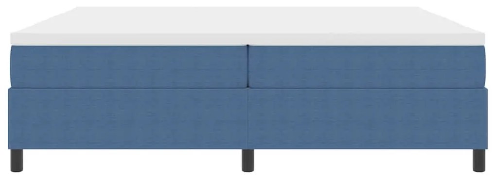 vidaXL Κρεβάτι με ελατήρια Μπλε και άσπρο 203 x 200 x 60 εκ Βελούδο