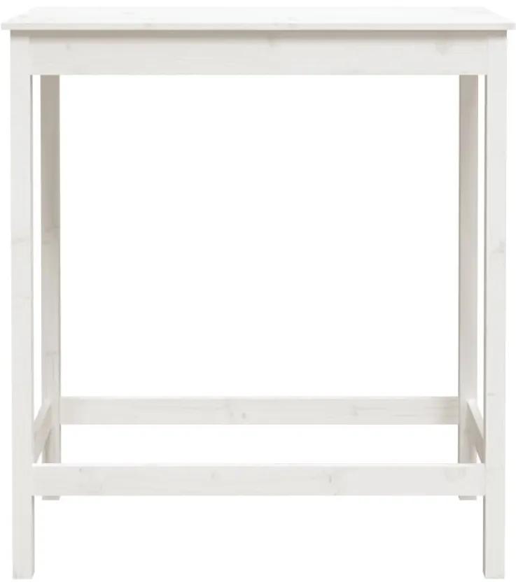 Τραπέζι Μπαρ Λευκό 100 x 50 x 110 εκ. από Μασίφ Ξύλο Πεύκου - Λευκό