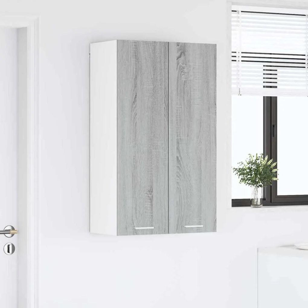 vidaXL Κρεμαστό ντουλάπι με αποθήκευση Γκρίζο Σονομα 60 x 31 x 100 εκ.