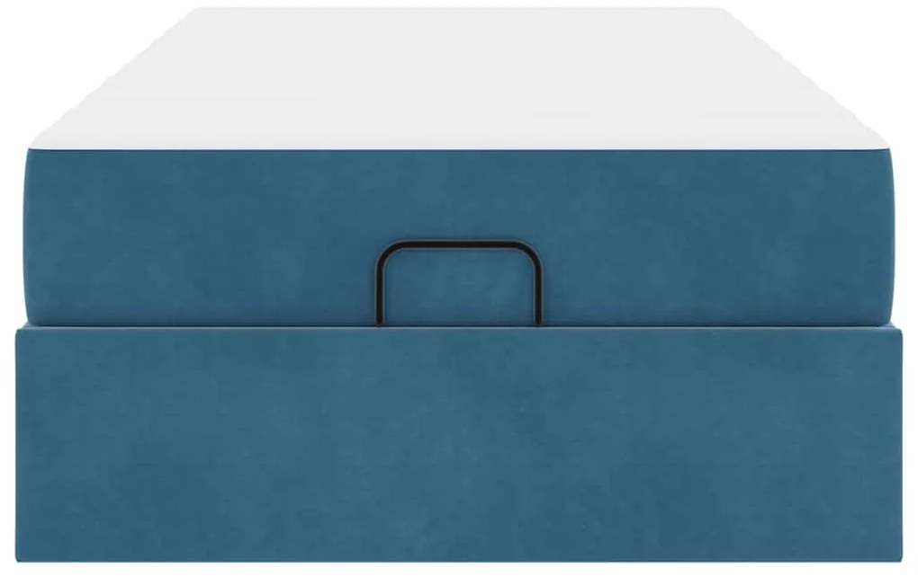 vidaXL Σκελετός κρεβατιού με στρώμα με στρώμα 2 pcs Μπλε Βελούδο