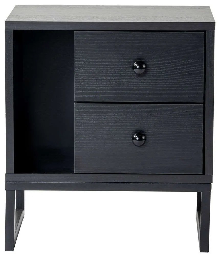 Κομοδίνο Glimmer 241NRD1411 45,2x29,5x50cm Black