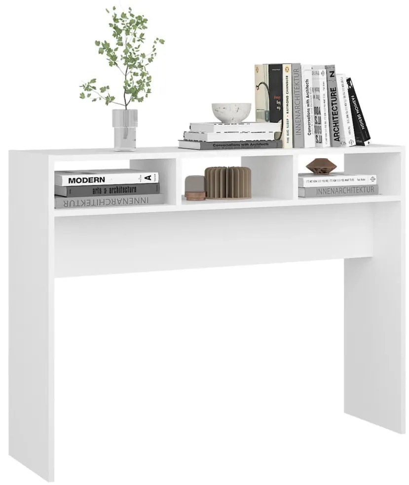 vidaXL Τραπέζι Κονσόλα Λευκό 105 x 30 x 80 εκ. από Επεξ. Ξύλο